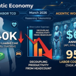 Infographic comparing $140K human TCO vs $6K AI agent cost in 2026.