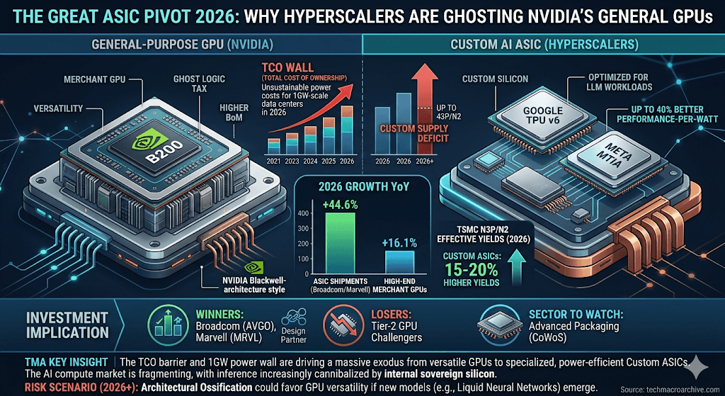 2026 AI chip market share comparison chart showing ASIC vs GPU growth.